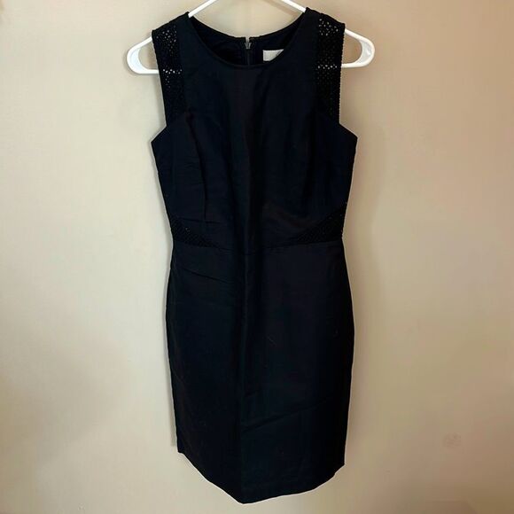 NWT Ann Taylor Loft Black Cut Out Style Linen Dress - Picture 1 of 10
